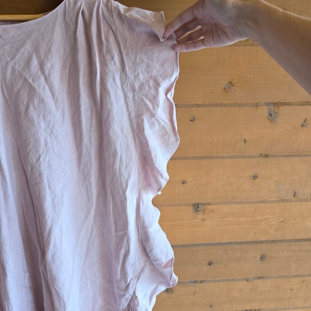 JAG Eden Dress Midi Blush Pink Linen S/M Ruffled Coastal Summer Cottagecore Boho - Picture 4 of 8